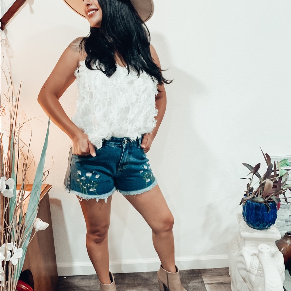 Feather Fringe Cami Top